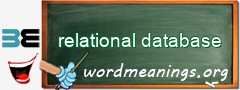 WordMeaning blackboard for relational database